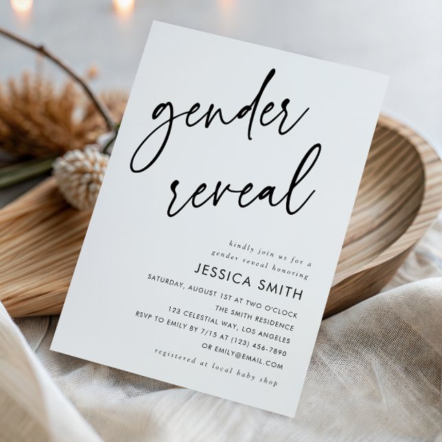 Modern Minimalist Gender Reveal Party Invitation (Creator Uploaded)