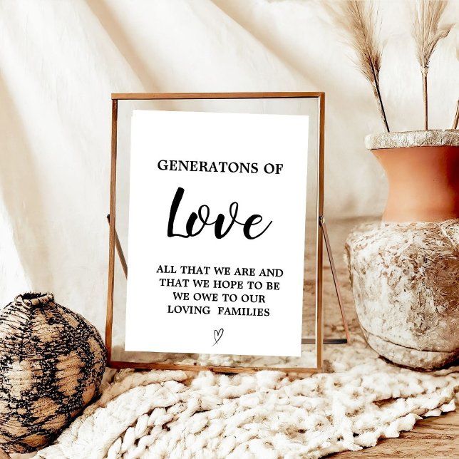 Modern minimalist Generations of love wedding sign (Creator Uploaded)