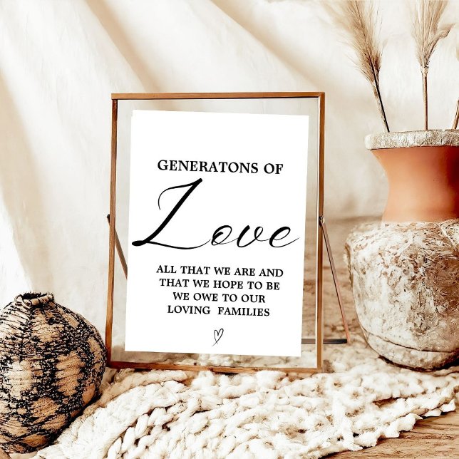 Modern minimalist Generations of love wedding sign (Creator Uploaded)