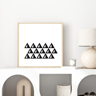 Modern Minimalist Geometric Art in Black and White Poster