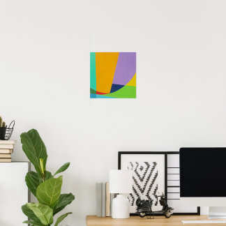 Modern Minimalist Geometric Blocks Square Poster