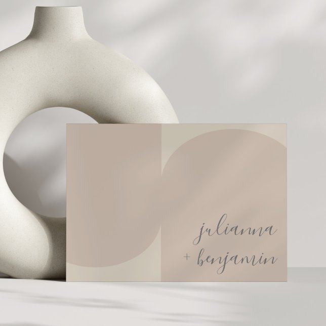 Modern Minimalist Geometric Blush Beige Wedding Invitation (Creator Uploaded)