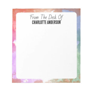 Modern Minimalist Geometric Border Personalised Notepad