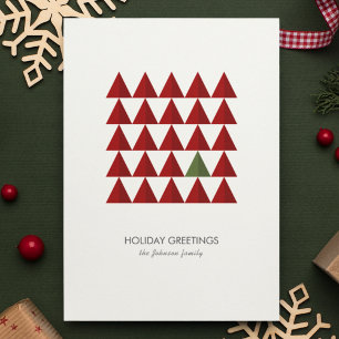 Modern Minimalist Geometric Christmas Tree Holiday Card