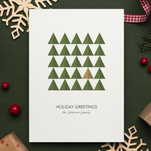 Modern Minimalist Geometric Christmas Tree Holiday Card