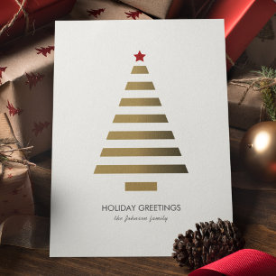 Modern Minimalist Geometric Christmas Tree Holiday Card