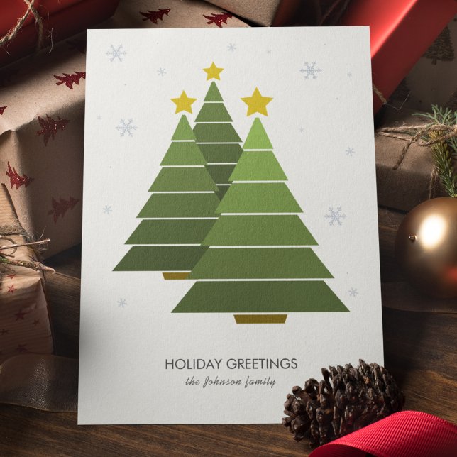 Modern Minimalist Geometric Christmas Tree Holiday Card (Creator Uploaded)