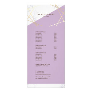 Modern Minimalist Geometric Marble Gold Lavender Rack Card