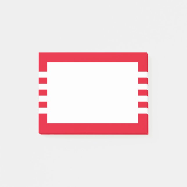 Modern Minimalist Geometric Red White Stripes Post-it Notes (Front)