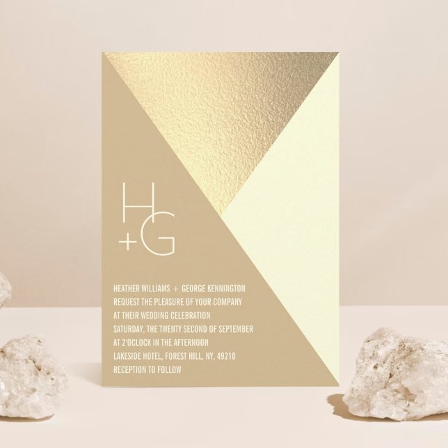Modern Minimalist Geometric Wedding Invitation (Creator Uploaded)