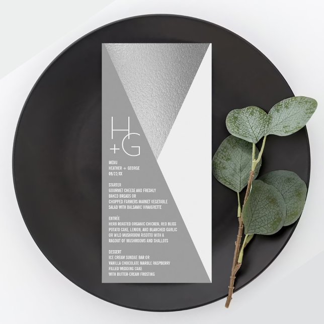 Modern Minimalist Geometric Wedding Menu (Creator Uploaded)