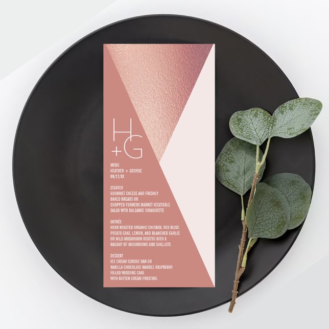 Modern Minimalist Geometric Wedding Menu (Creator Uploaded)