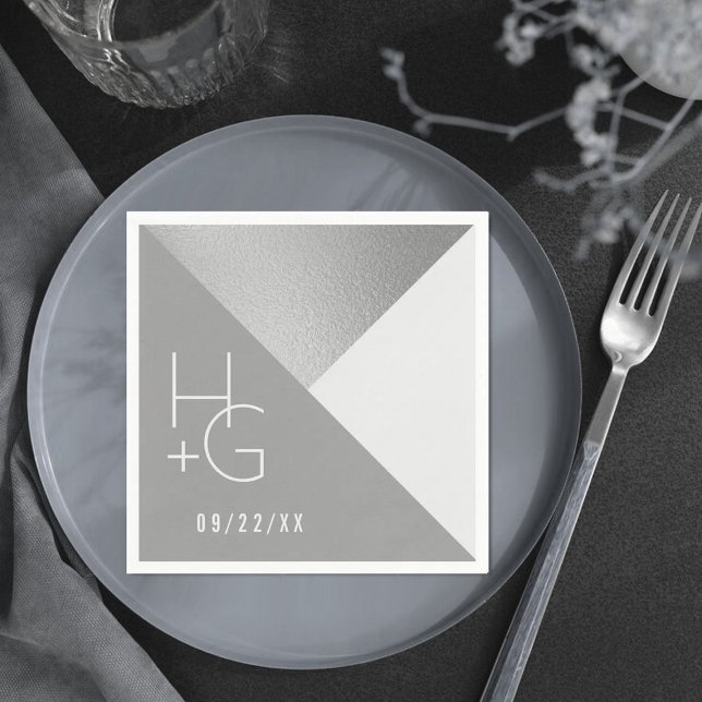 Modern Minimalist Geometric Wedding Napkin (Creator Uploaded)