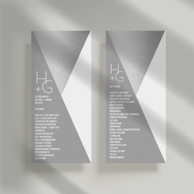 Modern Minimalist Geometric Wedding Program Menu (Creator Uploaded)