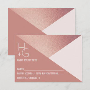 Modern Minimalist Geometric Wedding RSVP Card