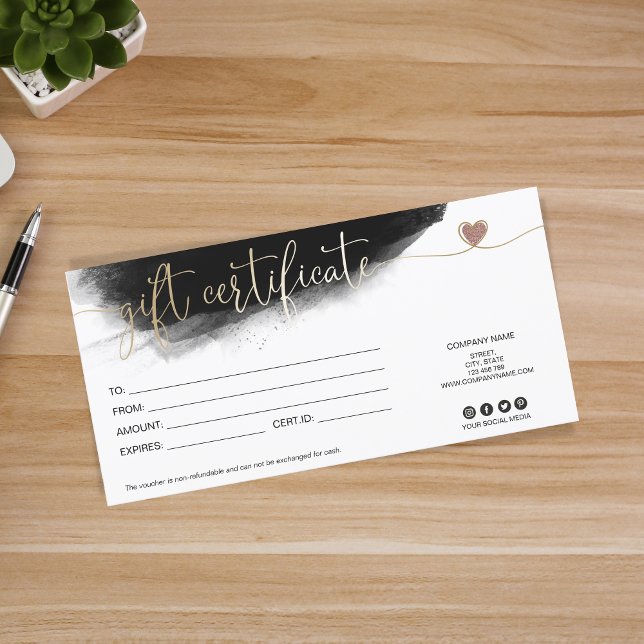 modern minimalist gift card certificate add logo (Creator Uploaded)