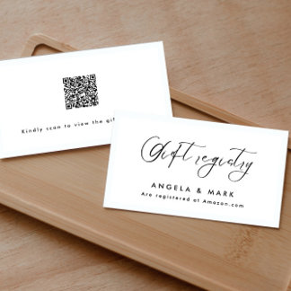 Modern Minimalist Gift Registry Enclosure Card