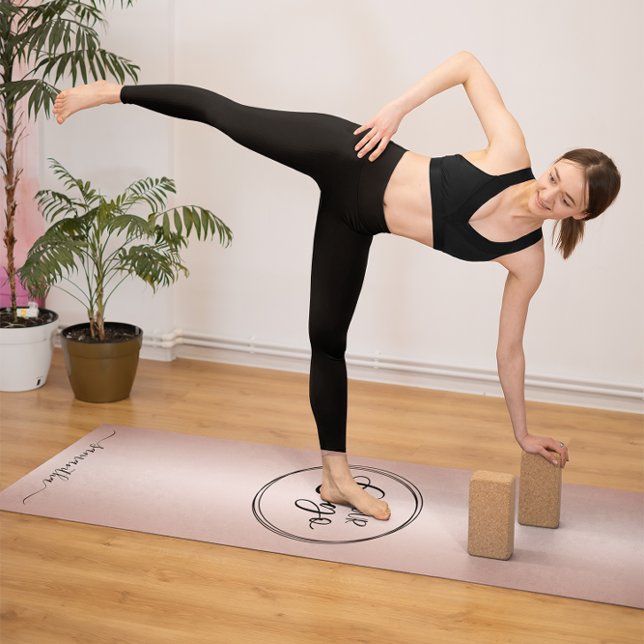 Modern Minimalist Girly Rose Gold Gradient Logo Yoga Mat (Modern Minimalist Girly Rose Gold Gradient Logo Yoga Mat)