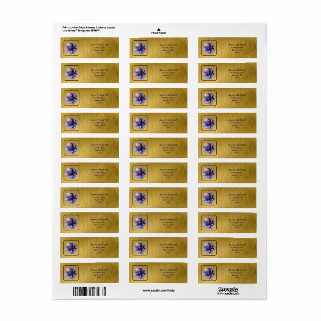 Modern Minimalist Gold and Purple Wedding  (Full Sheet)