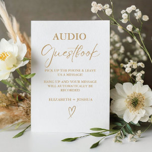 Modern Minimalist  Gold Audio Guestbook Sign