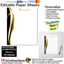 Modern Minimalist Gold Black White Paper Sheet
