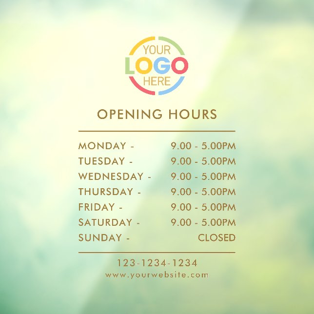 Modern Minimalist Gold | Business Opening Hours (Sheet 3)