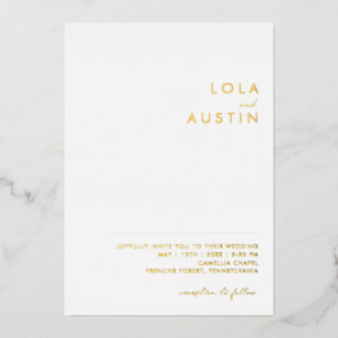 Modern Minimalist   Gold Casual Wedding Real