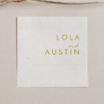 Modern Minimalist Gold Font Wedding Napkins<br><div class="desc">These Modern Minimalist Gold Font wedding napkins are perfect for your classy boho wedding. Its simple, unique abstract design accompanied by a contemporary minimal script and gold colour palette gives this product a feel of elegant formal luxury while staying simplistic, chic bohemian. Keep it as is, or choose to personalise...</div>