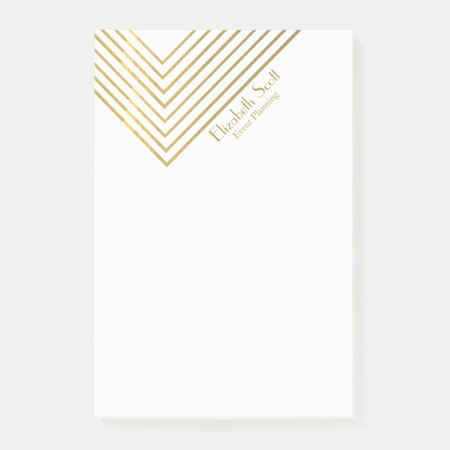 Modern Minimalist Gold Geometric Design Post-it Notes (Front)