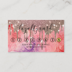 Modern Minimalist Gold Glitter Drip Loyalty Card