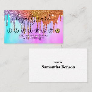 Modern Minimalist Gold Glitter Drip Loyalty Card
