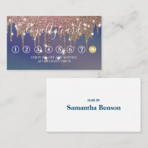 Modern Minimalist Gold Glitter Drip Loyalty Card