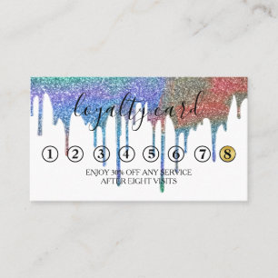 Modern Minimalist Gold Glitter Drip Loyalty Card