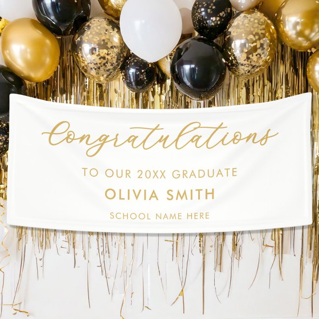 Modern Minimalist Gold Graduation Banner (Creator Uploaded)