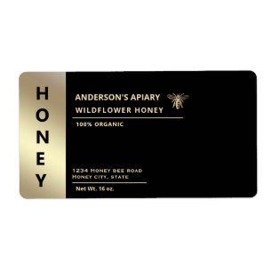 Modern minimalist  gold honey bee honey 