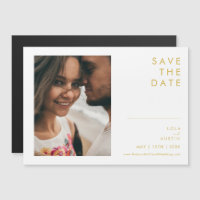 Modern Minimalist Gold Horizontal Save The Date