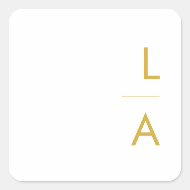 Modern Minimalist Gold Monogram Envelope Seals (Front)