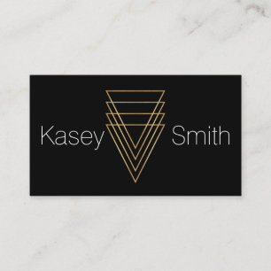 Modern Minimalist Gold Triangles Business Card