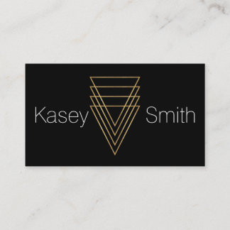 Modern Minimalist Gold Triangles Business Card