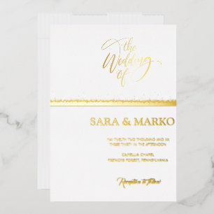 Modern Minimalist Gold Wedding Of Real Foil