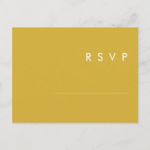 Modern Minimalist Gold Wedding RSVP Postcard