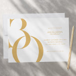 Modern Minimalist Gold White 30th Birthday Invitation<br><div class="desc">Modern minimalist 30th birthday invitation featuring simple design with chic typography and elegant script.</div>