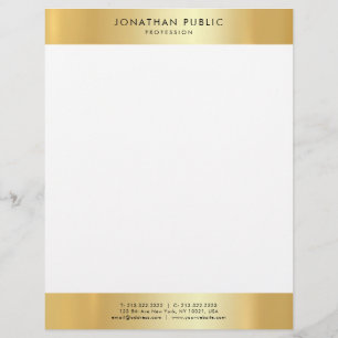 Modern Minimalist Gold White Elegant Template Custom Letterhead