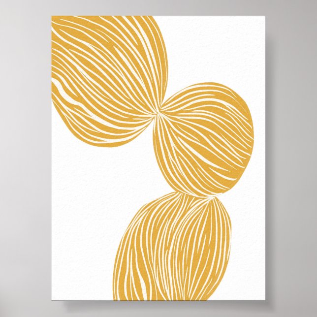Modern Minimalist Golden Yellow Wall Art (Front)