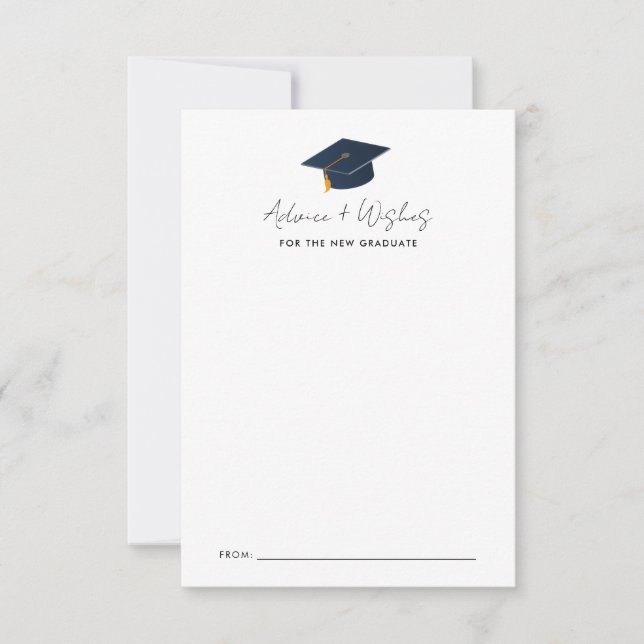 Modern Minimalist Grad Advice & Wishes Card (Front)