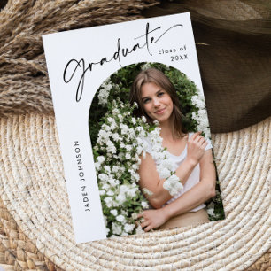 Modern Minimalist Grad PHOTO Graduation Party Invitation