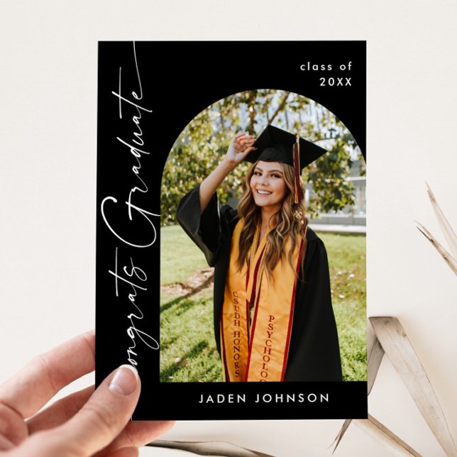 Modern Minimalist Grad PHOTO Graduation Party Invitation (Creator Uploaded)