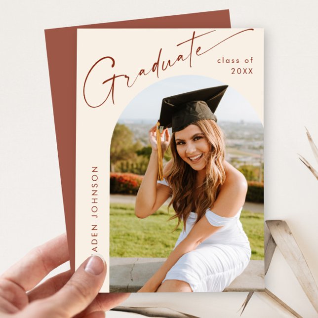 Modern Minimalist Grad PHOTO Graduation Party Invitation (Creator Uploaded)