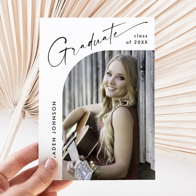 Modern Minimalist Grad PHOTO Graduation Party Invitation (Creator Uploaded)