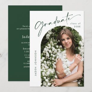 Modern Minimalist Grad PHOTO Graduation Party Invitation